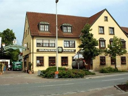 Brauerei Gasthof Kraus Hirschaid Esterno foto